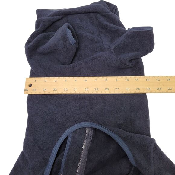 Dog Jumpsuit Jacket Sweater Clothes Zip Up Fleece Navy Blue Small - Picture 6 of 7
